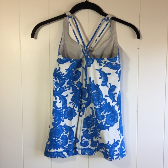 Lululemon Floral Cross Back Athletic Tank Top - Picture 4 of 5